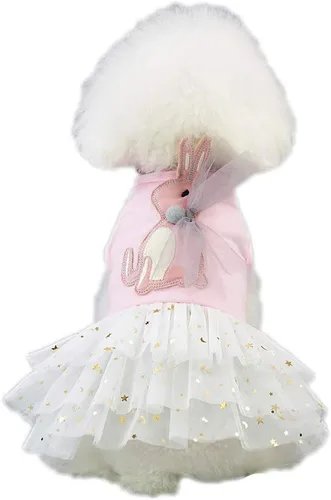 Vista 3 de Vestido de perro arnés para niña, ropa Yorkie para perros pequeños, vestidos para cachorros y niñas, vestido tutú pequeño