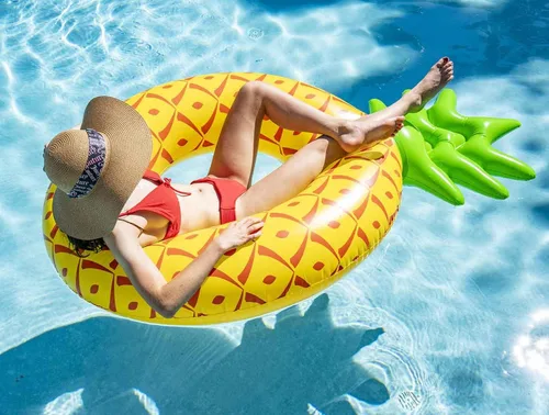 Vista 3 de Flotador inflable grande de piña para adultos