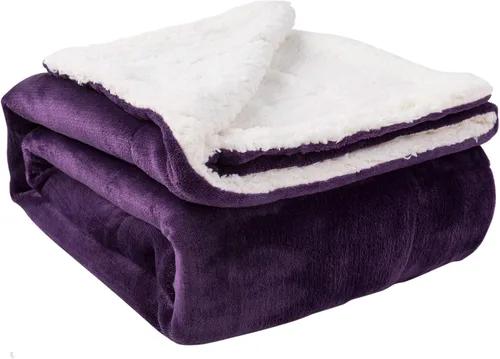 Vista 22 de NANPIPER - Manta de forro polar Sherpa, suave y esponjosa, mantas individuales para sofá, color negro, de 60x80 pulgadas
