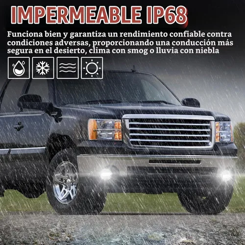 Vista 5 de BUNKER INDUST Luces antiniebla LED para 2007-2013 GMC Sierra 1500/2007-2014 Sierra 2500HD 3500HD, Kit de luces antiniebla de repuesto para Fog Lights