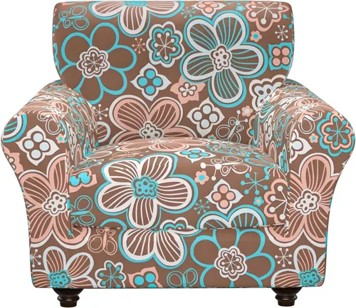 Vista 10 de Fundas elásticas para silla, fundas elásticas para sillón de 2 piezas, fundas de sofá lavables con diseño floral para sillón, protector de muebles