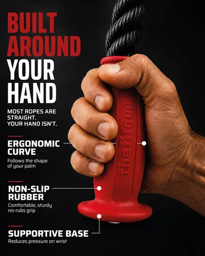 Vista 2 de THEFITGUY Combinación definitiva de cuerda de tríceps: 30 pulgadas de agarre ergonómico antideslizante cuerda de tríceps desplegable y cuerda