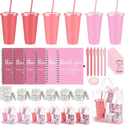 Vista 43 de Nuogo - Juego de 2 premios de ducha para padres para adultos, regalo de despedida de soltera, vaso de plástico, cuaderno con vela perfumada, bolsa