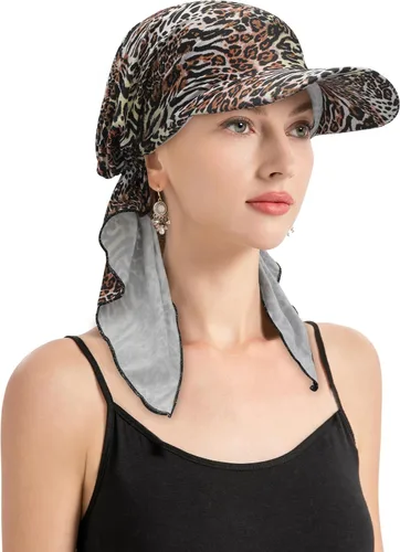Vista 12 de ZLYC Gorro ligero con ala de quimioterapia para mujer, bufanda para la Tie Dyed Purple
