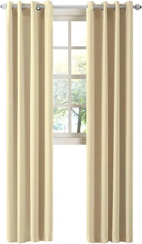 Vista 54 de LA PALMA Cortinas opacas con aislamiento térmico y ojales, para sala de estar, dormitorio, paquete de 2 paneles