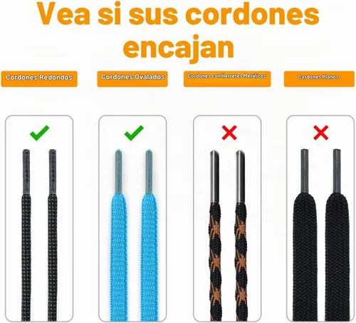 Vista 3 de Cierres de Cordón Resistentes - Tope Sujetador de Cordón de Doble Orificio para Cordones Sin Atar y Más