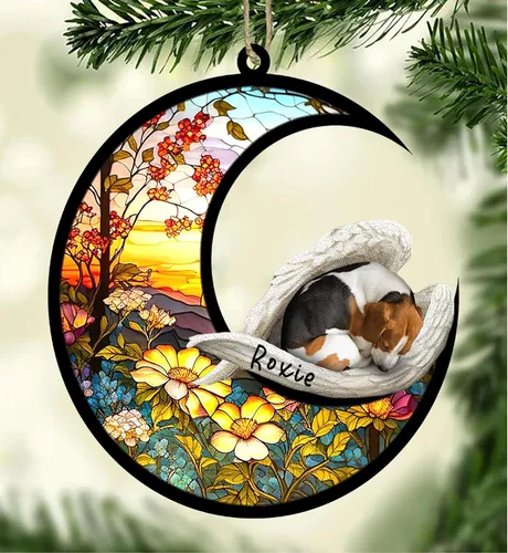 Vista 56 de Atrapasoles conmemorativo personalizado para perros, adorno navideño de Airedale Terrier, recuerdo por pérdida de mascota, regalos conmemorativos
