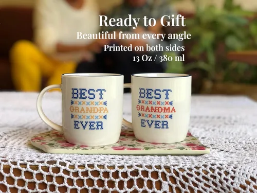 Vista 6 de Triple Gifffted Worlds Best Grandparents - Tazas de café para abuela y abuelo, ideas de regalos de nietos, nietos, nuevo anuncio de abuelos por