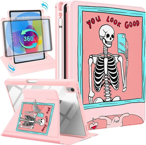 Vista 7 de Uppuppy Funda para iPad A16 – para Funda de iPad 10ª Generación 10.9 Pulgadas Linda Mujeres Niñas Femenina Bonita Kawaii Dibujos Animados Perro
