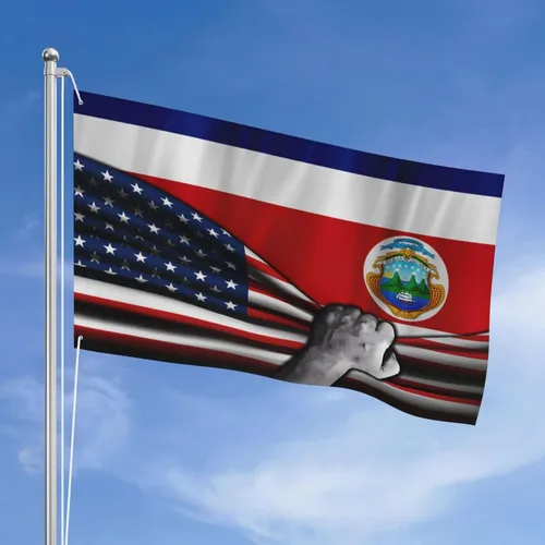 Vista 10 de Bandera estadounidense y bandera de las Bahamas de las Bahamas para exteriores de 3 x 5 pies, tres capas de tela para coser a doble cara, impresión