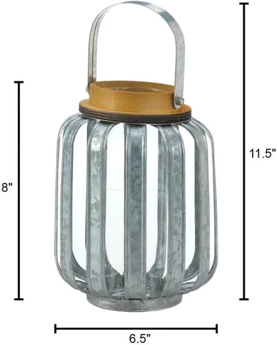 Vista 4 de 10018515 - Farol pequeño de metal galvanizado, multicolor
