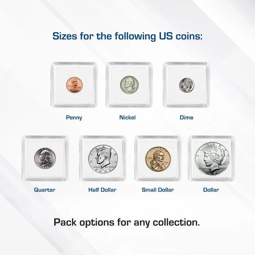 Vista 4 de BCW Broche de monedas de 2 x 2 – Soporte de monedas de 25 quilates Protector de monedas seguro para archivar Estuche de exhibición de monedas
