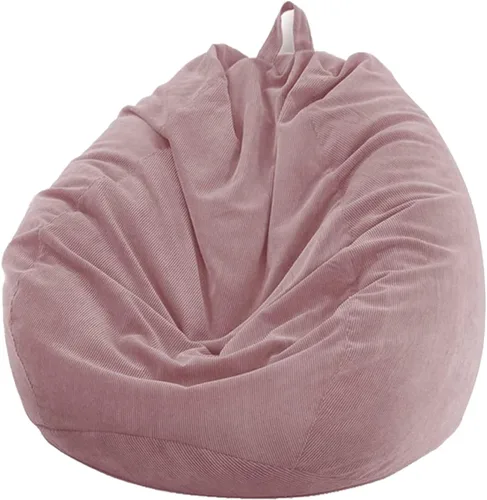 Vista 9 de Lukery Puf para adultos (sin relleno), funda de puf de color sólido, puf de pana, cómodo puf perezoso, almacenamiento de animales de peluche