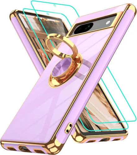 Vista 213 de Funda para Motorola Moto G 5G 2024: Funda Moto G Play 5G 2024 con 2 piezas de protectores de pantalla, soporte de anillo de rotación de 360°