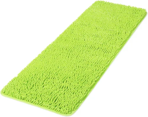 Vista 48 de Yeaban Alfombra de pasillo de baño de 24 x 72 pulgadas, antideslizante, alfombra de baño larga de felpilla gruesa, absorbente y lavable, alfombra