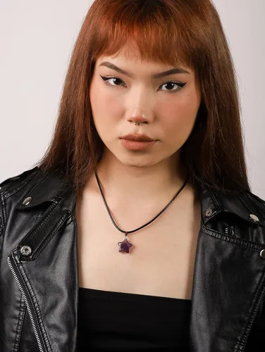 Vista 2 de Collar de estrella Kawaii Y2K, collar de cordón para adolescentes, niñas, mujeres, cosas de moda