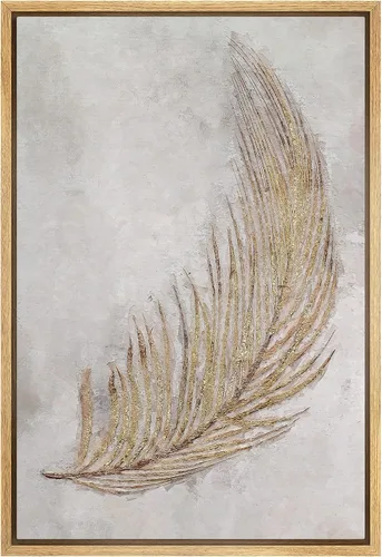 Vista 6 de SIGNWIN Lienzo enmarcado para pared, acuarela verde, bosque, helecho, planta, naturaleza, ilustraciones de área silvestre, arte moderno, rústico