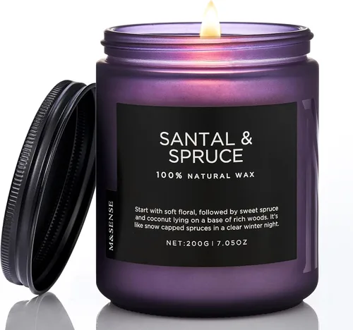 Vista 25 de M&SENSE Ode to Winter - Vela perfumada para el hogar, cera de soja natural, mecha de algodón, aroma de invierno, 7.05 onzas hasta 50 horas de tiempo