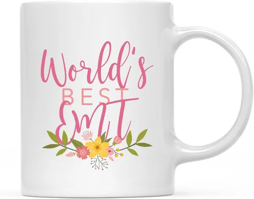 Vista 70 de Andaz Press Taza de café de 11 oz, regalo de broma de la mejor abbuela del mundo, diseño floral, paquete de 1