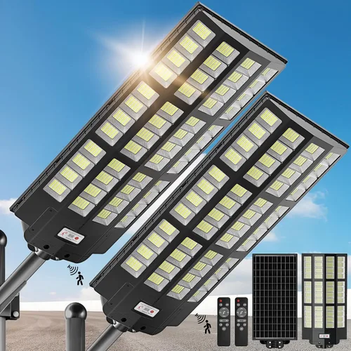Vista 10 de OKPRO Luces de calle solares 10000W al aire libre, luces solares impermeables IP66
