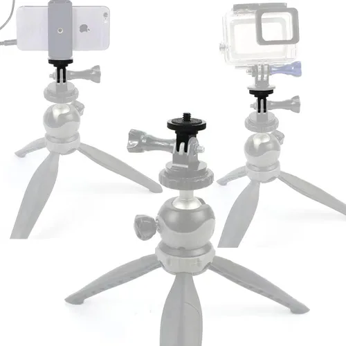 Vista 4 de MEETOOT Adaptador de trípode para cámara, adaptador de conversión de 1/4 a 20 para cámara de acción a accesorios de montaje de adaptador de tornillo