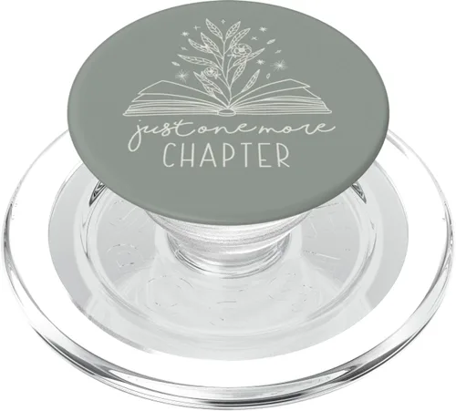Vista 8 de Just One More Chapter - Amante de los libros florales (salvia polvorienta) PopSockets estándar PopGrip