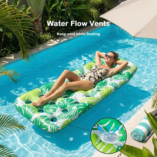 Vista 8 de FindUWill Inflatable Pool Float Lounger, 2 Pack Pool Floaties Rafts for Adults, Floating Lounger with Headrest