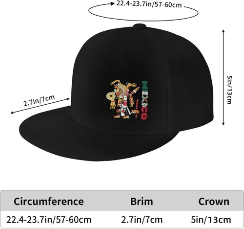 Vista 7 de Gorra de béisbol con visera plana ajustable para hombre y mujer, diseño de bandera mexicana