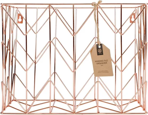 Vista 2 de U Brands Organizador de escritorio colgante y vaso para lápices, cobre/oro rosa