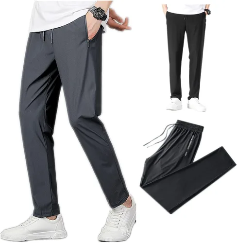 Vista 2 de Snow-Grass - Pantalones elásticos unisex de secado rápido, transpirables, de secado rápido, casuales, con bolsillo