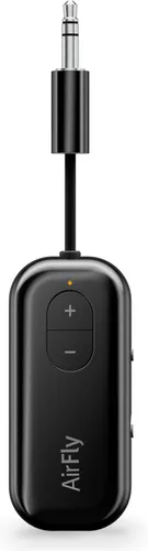 Vista 18 de AirFly Pro 2 Deluxe - Adaptador Bluetooth para avión, conecta 2 AirPods o auriculares inalámbricos - Transmisor/receptor Bluetooth AUX de 3.5mm