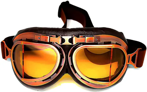 Vista 6 de Anteojos de seguridad para motociclismo, motonetas, medio casco clásico para Vespa, estilo aviador, plegable con lentes transparentes T008 Marco