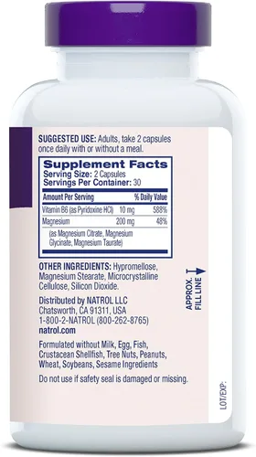 Vista 8 de Natrol Suplemento triple complejo de magnesio, glicinato, citrato y taurato de 200 mg de alta absorción, apoya el bienestar de todo el cuerpo, 60