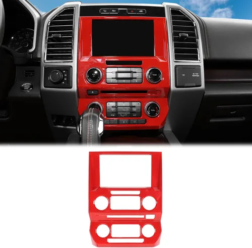 Vista 8 de Voodonala - Funda para panel de control del volumen de navegación de la consola central para Ford F150 2015-2020, grano de madera negro