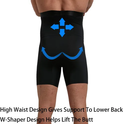 Vista 5 de Optlove Pantalones cortos moldeadores de cintura alta para hombre con control de abdomen y cintura alta que adelgaza, antirizado, ropa interior sin