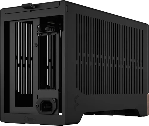 Vista 6 de Fractal Design Terra Graphite - Panel frontal de madera de nogal - Factor de forma pequeño - Carcasa para juegos Mini ITX - Cable elevador PCIe 4.0
