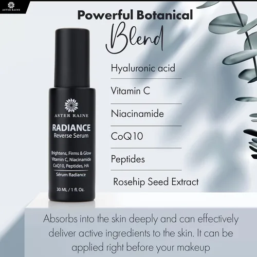 Vista 4 de Radiance - Suero facial inverso – Suero facial antienvejecimiento – Suero de vitamina C con péptidos, ceramidas, ácido hialurónico – Productos