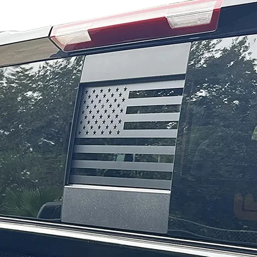 Vista 9 de Zxiaochun Calcomanía de Bandera Estadounidense para Ventana Trasera Central para Chevy Silverado/GMC Sierra 2004-2016 2017 2018 Ventana Central