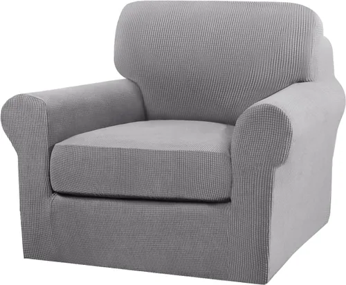 Vista 75 de Turquoize 2 fundas para sillas de sala de estar, funda de sofá con fundas de cojín individuales, funda de muebles para sillas (silla, beige biscotti)