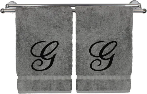 Vista 148 de Toalla de mano con monograma, regalo personalizado, 16 x 30 pulgadas, extra absorbente, 100% algodón turco, acabado de rizo suave, para baño, cocina