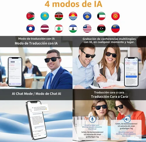 Vista 4 de AI Smart Glasses for Men Women - UV Protection Smart Sunglasses
