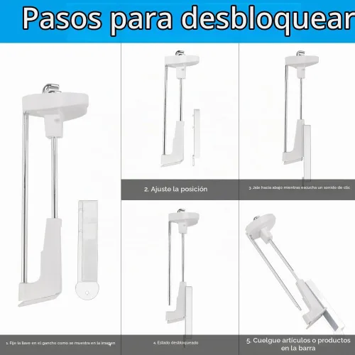 Vista 3 de 2PK Imán magnético para llaves de seguridad contra robo para pared con listones y gancho con clavija