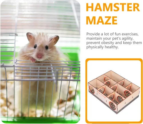 Vista 2 de Hemobllo Juguete de actividad para mascotas con túnel de laberinto de hámster para animales pequeños, ejercicio interactivo y escondite para ratones