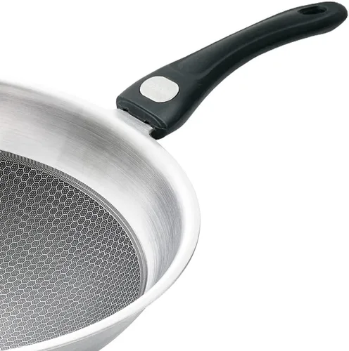 Vista 5 de Exquisita sartén antiadherente SUS 316 de siete capas de acero inoxidable, sartén antiadherente de siete capas de acero inoxidable