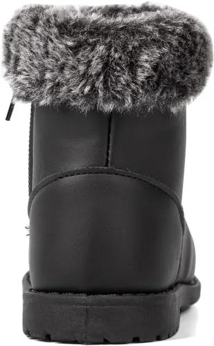 Vista 5 de Botas de piel de vestir para niñas, botines cortos de moda para invierno, otoño, zapatos clásicos con cremallera lateral