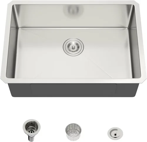 Vista 25 de Mocoloo Fregadero de barra bajo encimera de 13 pulgadas color negro plomizo – Fregadero de cocina pequeño de acero inoxidable T304 de 13 x 15
