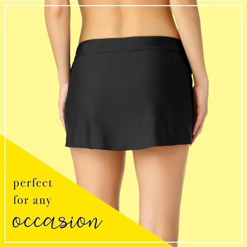 Vista 7 de Catalina Traje de baño de bikini con falda estándar para mujer, Negro