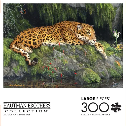 Vista 3 de Buffalo Games - Hautman Brothers - Jaguar y mariposa - Rompecabezas de 300 piezas para adultos a partir de 14 años desafiante rompecabezas perfecto