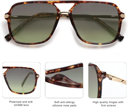 Vista 4 de SOJOS Gafas de sol para mujeres y hombres retro lentes de policarbonato aviador de moda pantallas de los años 90 SJ2229