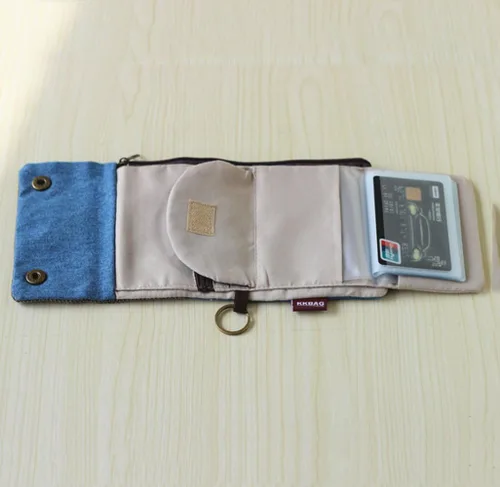 Vista 5 de YaJaMa - Funda de lona para tarjetas de crédito, diseño de monedero, Azul claro), 43235-60974